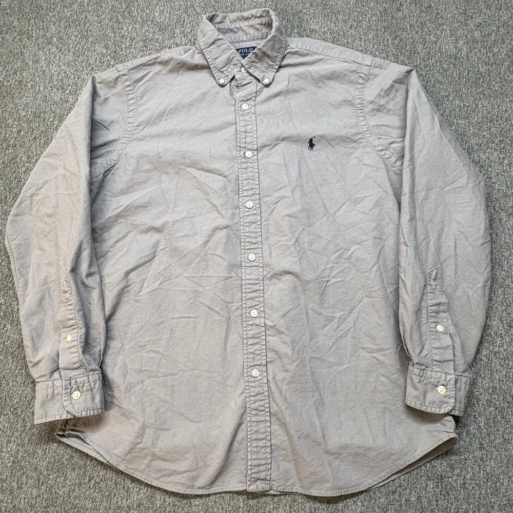 Polo Ralph‎ Lauren Mens Classic Fit Cotton Button Down Shirt Large Khaki